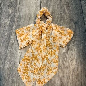 Floral Hair Ribbon with Bow